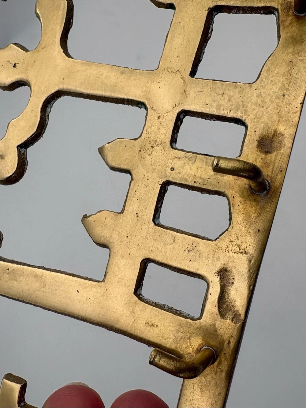 Vintage Brass House Shaped Wall Mounted Key Rack